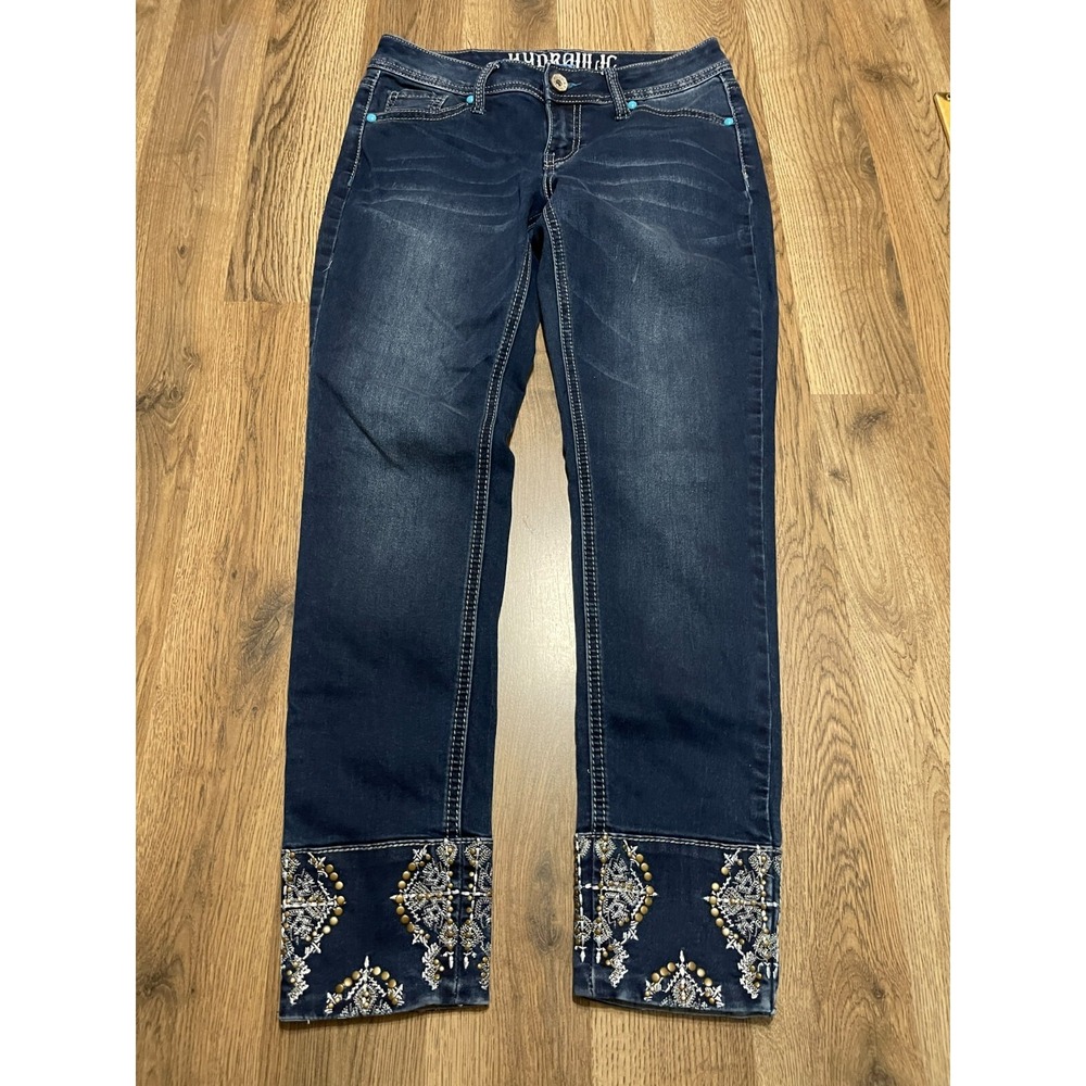 HYDRAULIC Jeans, Women's Size 5/6, Blue, Denim, BAILEY Ankle Skinny, Jeweled